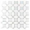 Elia 1.2X1.2+1.2X2+0.4X0.4 Polished Thassos, Blue Celeste Mosaic 0