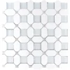 Paraga 1.2X1.2+1.2X2+0.4X0.4 Polished Thassos, Glass Mosaic 0