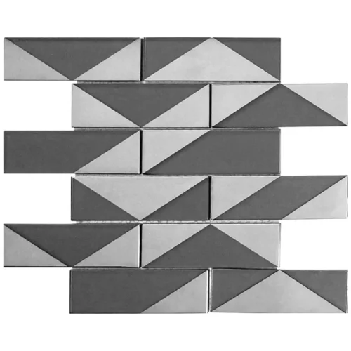 Moneghetti Gris 1.9X5.9 Glossy Glass Mosaic 0