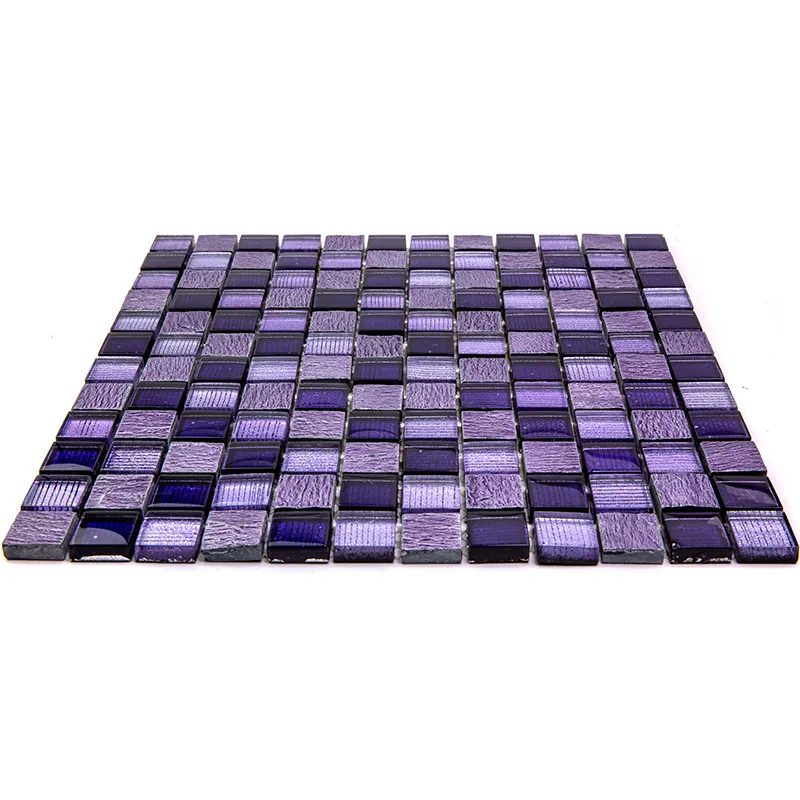 Purple Rain 1Х1 Polished, Foiled Glass, Resin, Stone Mosaic 6