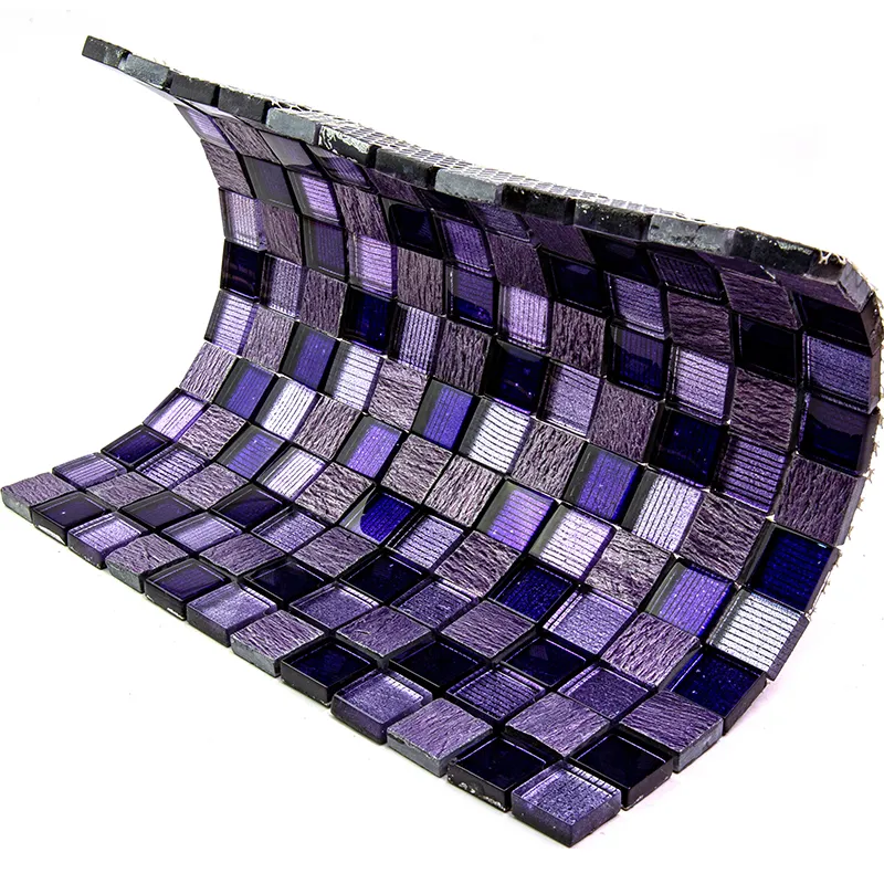 Purple Rain 1Х1 Polished, Foiled Glass, Resin, Stone Mosaic 5