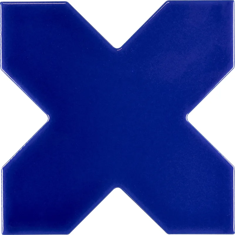 Moorish Azul Cross 5.35X5.35 Glossy Ceramic Tile 0