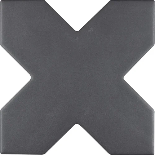 Moorish Black Cross 5.35X5.35 Matte Ceramic Tile 0