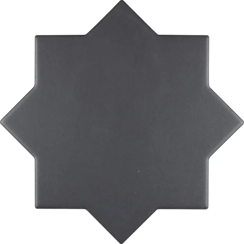 Moorish Black Star 5.35X5.35 Matte Ceramic Tile 0