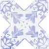 Moorish Blue Cross Deco 5.35X5.35 Matte Ceramic Tile 0