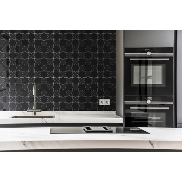 Moorish Nero Gloss Star 5.35X5.35 Glossy Ceramic Tile 3