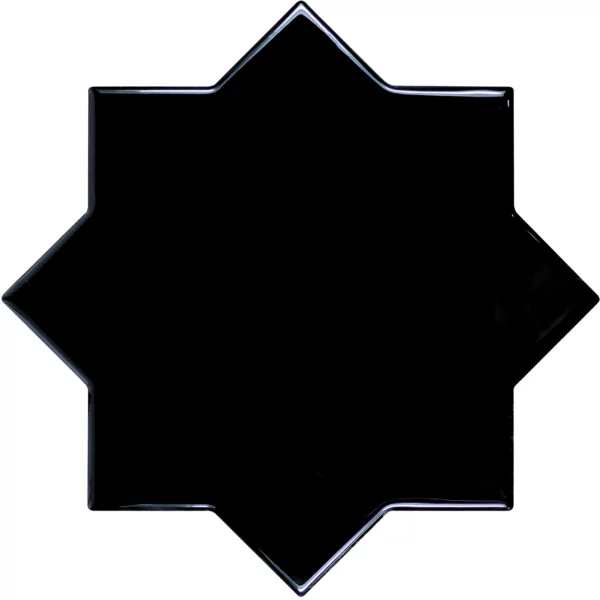 Moorish Nero Gloss Star 5.35X5.35 Glossy Ceramic Tile 1