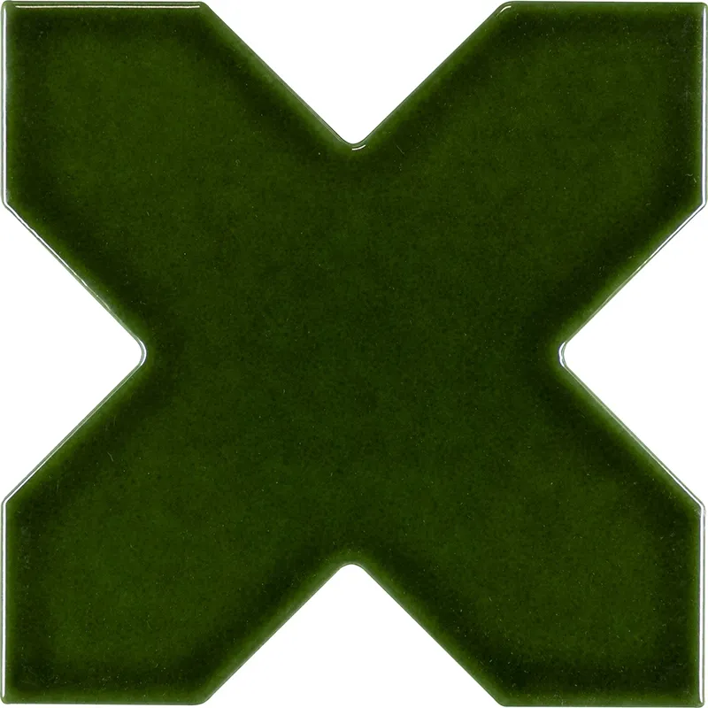 Moorish Verde Cross 5.35X5.35 Glossy Ceramic Tile 0