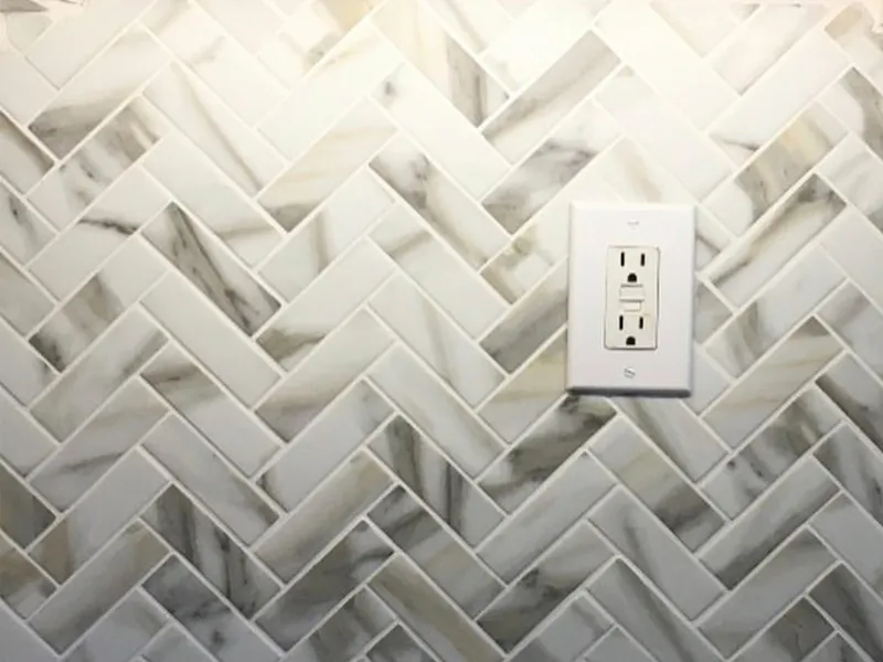 Tuckernuck Herringbone 1.2X3.9 Matte Recycled Glass Mosaic 0