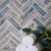 Surfside Herringbone 1.2X3.9 Matte Recycled Glass Mosaic 2