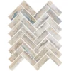 Surfside Herringbone 1.2X3.9 Matte Recycled Glass Mosaic 1