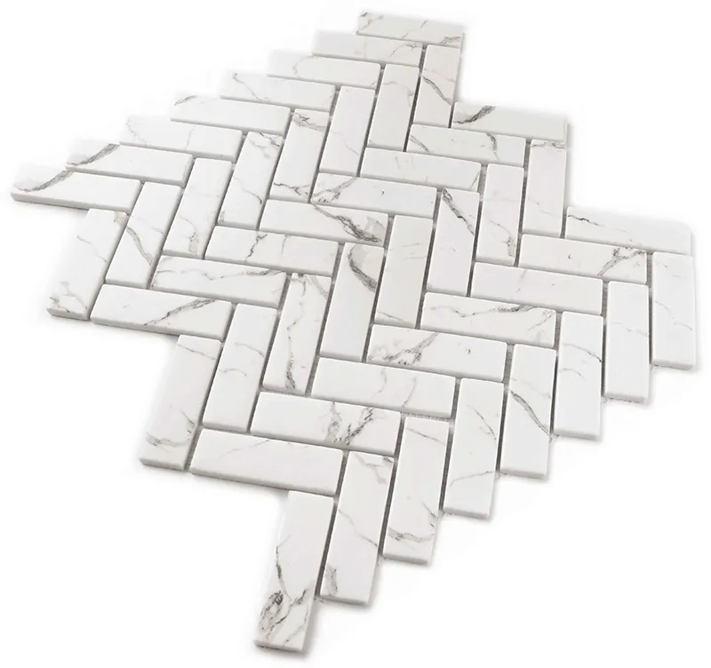 Hummock Herringbone 11X12.6 Recycled Glass Tile 2