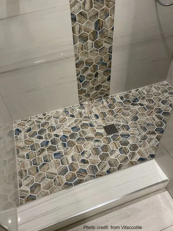 Surfside Hex 2.8X2.8 Matte Recycled Glass Mosaic 4