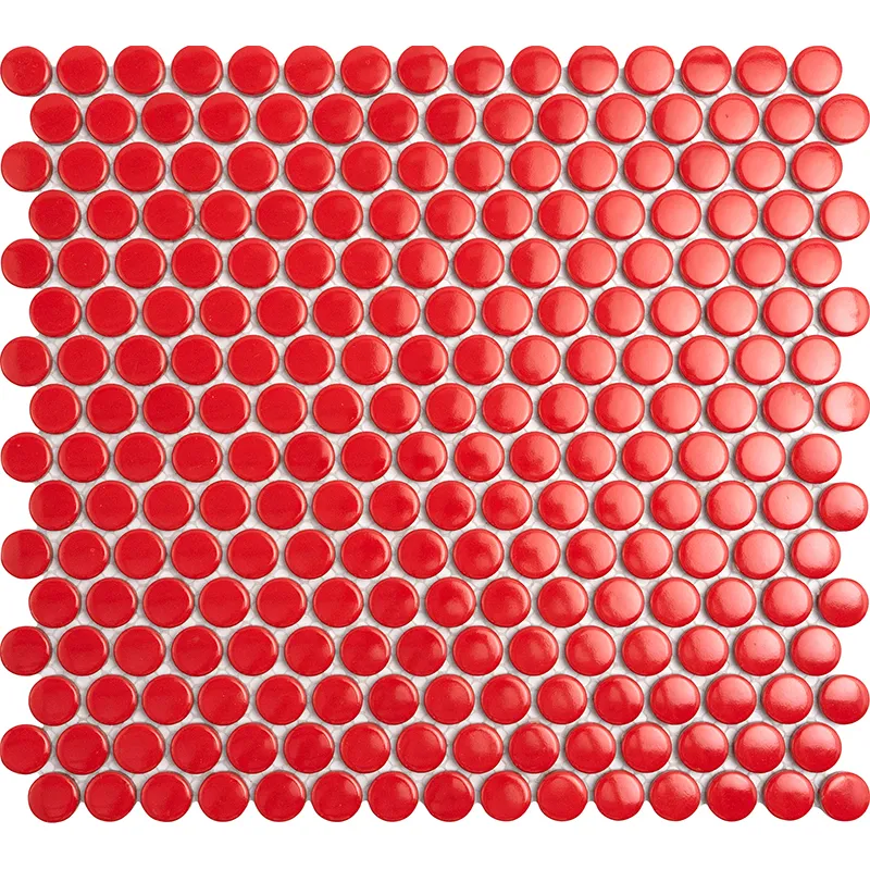 Red Star 0.75X0.75 Glossy Porcelain Mosaic 0