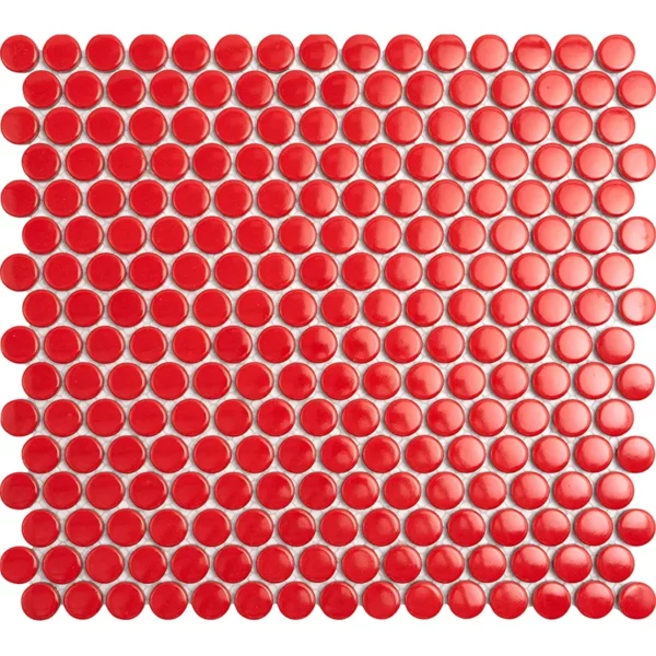 Red Star 0.75X0.75 Glossy Porcelain Mosaic 1