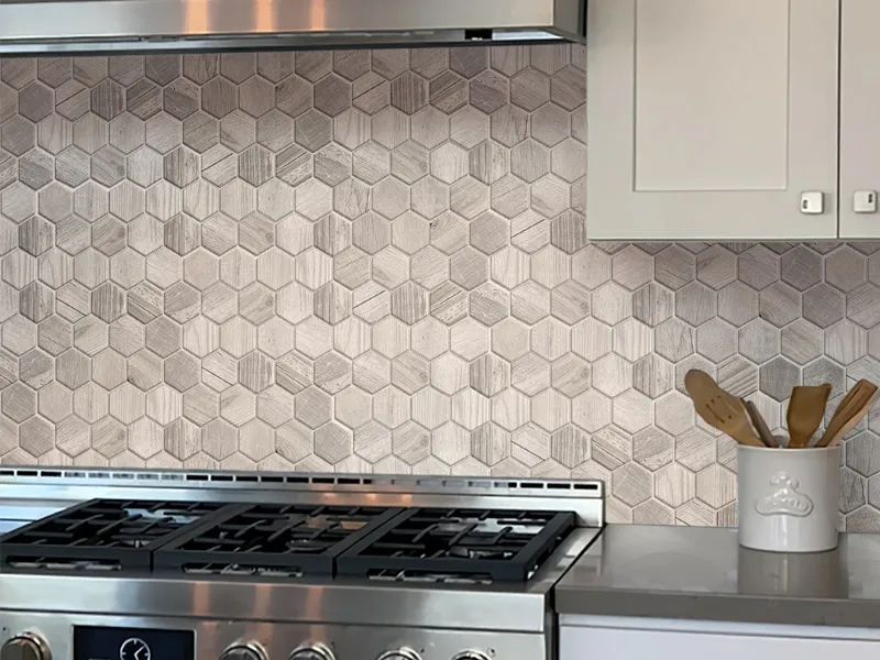 Oregon Rustic Bianco Hex 9.8X11.8 Matte Porcelain Mosaic 2