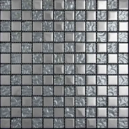 Reflections Nickel 1X1 Glossy Glass Mosaic 0