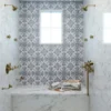 Pietra Floreale 01 0.4X0.4 Honded Paper White, Mugwort Blue Mosaic 4