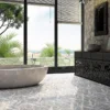 Pietra Floreale 03 0.4X0.4 Polished Carrara, Thassos White Mosaic 1