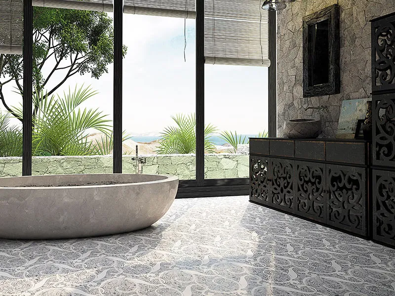 Pietra Floreale 03 0.4X0.4 Polished Carrara, Thassos White Mosaic 1