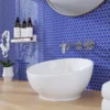 Cobalt Blue Penny Gloss 1X1 Glossy Glass mosaic 2