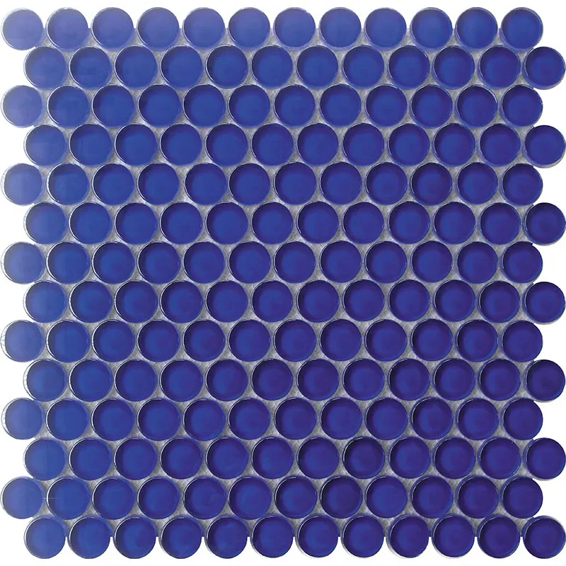 Cobalt Blue Penny Gloss 1X1 Glossy Glass mosaic 0