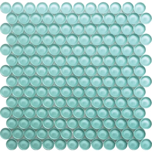 Aqua Penny Gloss 1X1 Glossy Glass Mosaic 0