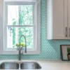 Aqua Penny Gloss 1X1 Glossy Glass Mosaic 1