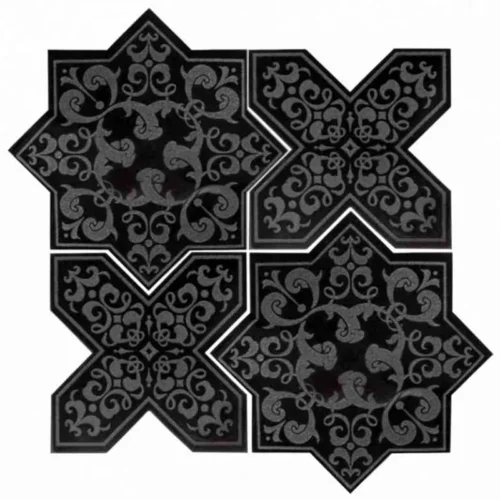 Pantheon Black 5X5 Textured Stone Mosaic 0