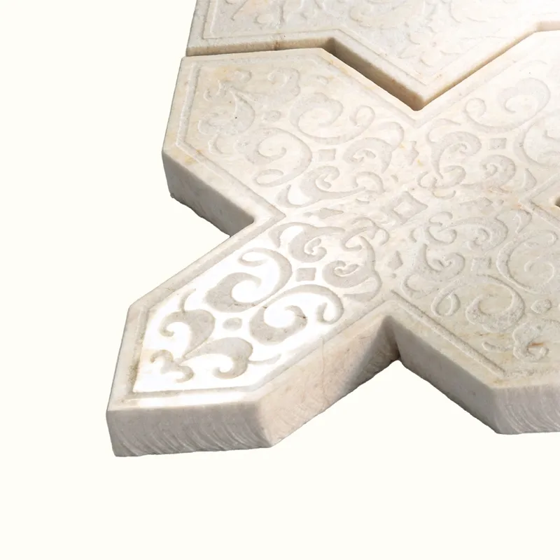 Pantheon Crema 5X5 Textured Stone Mosaic 3