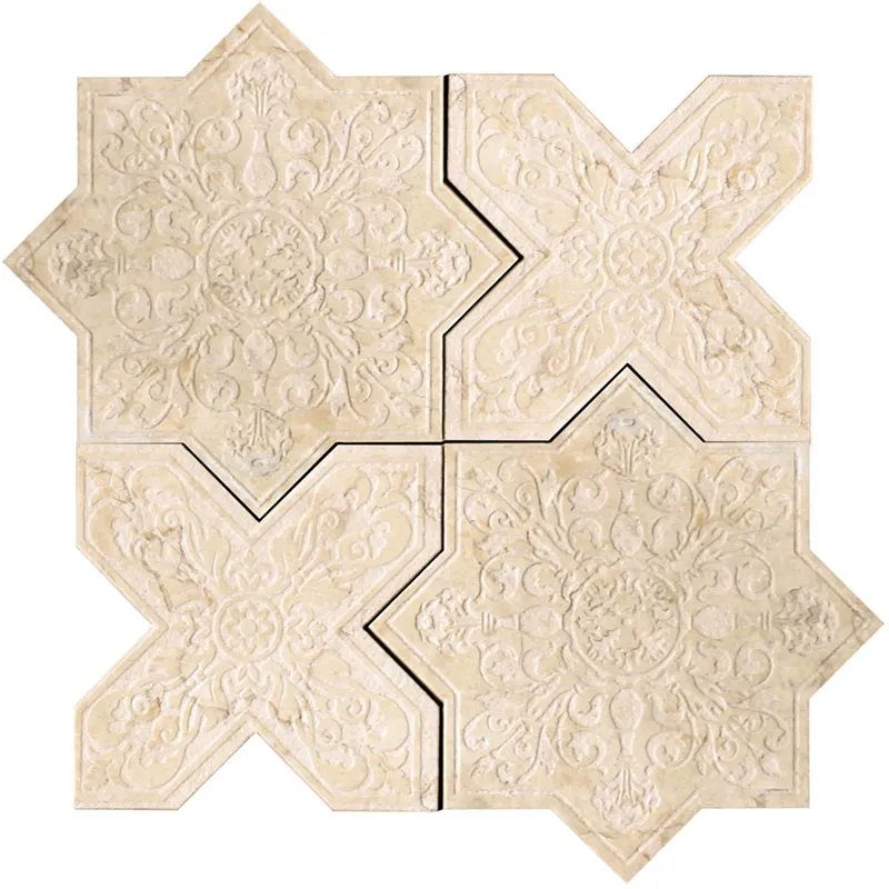 Pantheon Crema 5X5 Textured Stone Mosaic 0