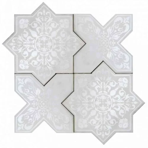 Pantheon White 5X5 Textured Stone Mosaic 0