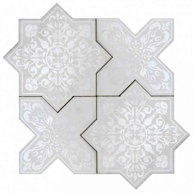 Pantheon White 5X5 Textured Stone Mosaic 0