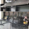 Black Sunburst 12.9x11.8 Polished Marble Tile 2