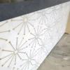 White Sunburst 12.9x11.8 Polished Marble Tile 0