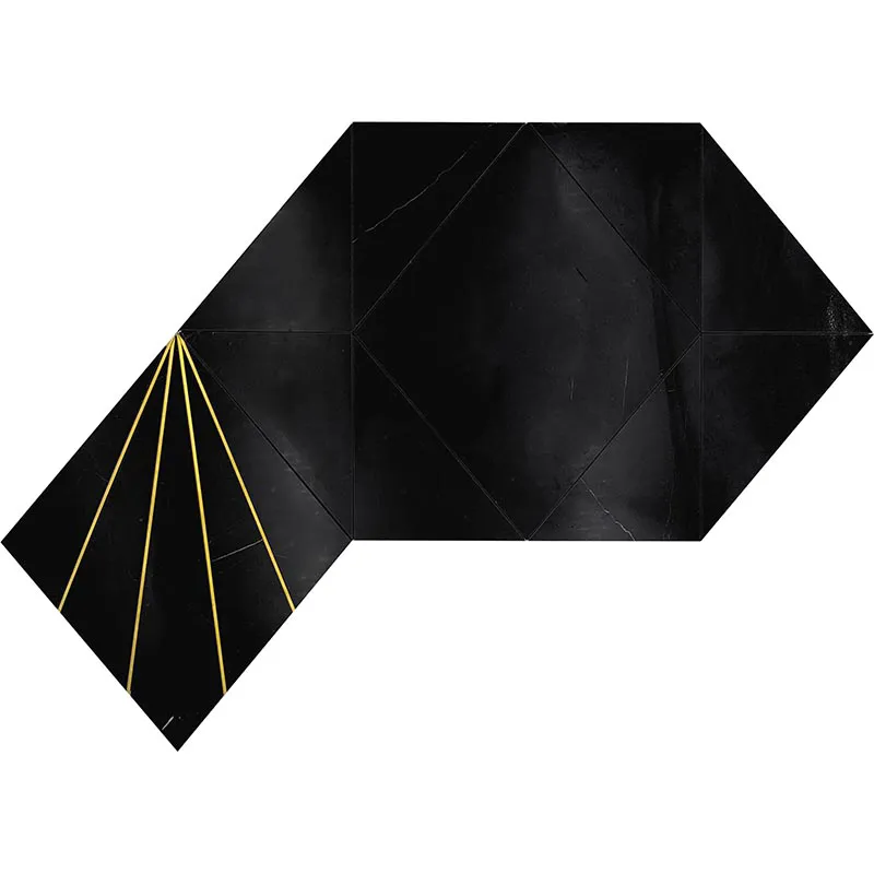 Black Crown 27.4x28.5 Polished Marble Tile 2