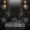 Black Nouveau 12x12 Polished Marble Tile 8