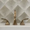 Ritz Gold 4.9X4.9 Textured, Foiled Ashen White Marble Mosaic 4