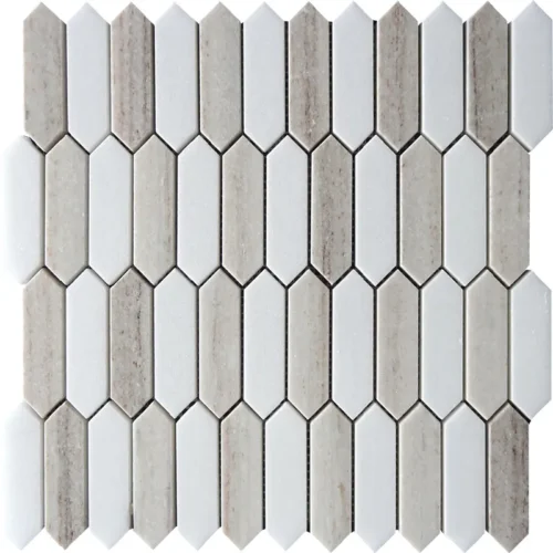 Tripoli 1X3.5 Polished Crystal Sand, Thassoss White Mosaic 0