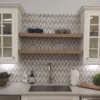 Bahariya 1.1X3.3+0.9X3.9 Polished Crystal Sand, Thassoss White, Cinderella Gray Mosaic 2