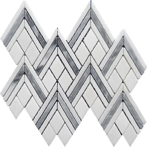 Everest 8.7X9.9 Polished Thassos White, Bardiglio Tile 0