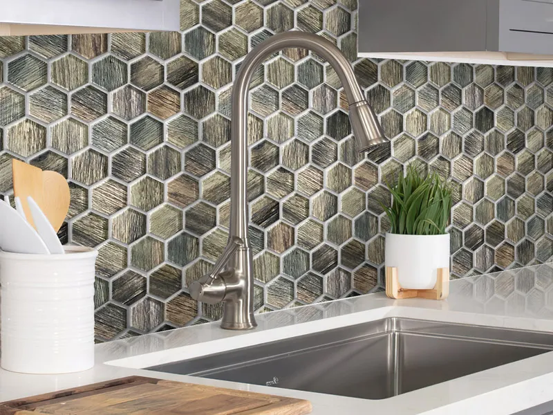 Ponderosa Hex 1.9X1.9 Glossy Glass Mosaic 3