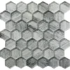 Silver Pine Hex 1.9X1.9 Glossy Glass Mosaic 0