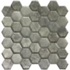 Snow Linen Hex 1.9X1.9 Glossy Glass Mosaic 0