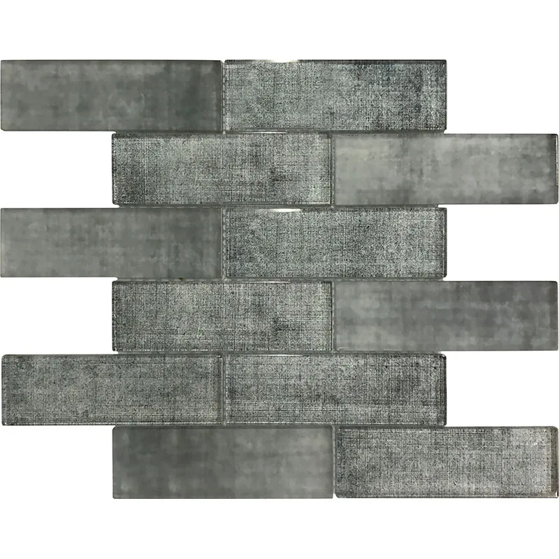 Graphite Linen 1.9X5.9 Glossy Glass Mosaic 0