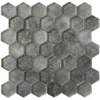 Graphite Linen Hex 1.9X1.9 Glossy Glass Mosaic 0