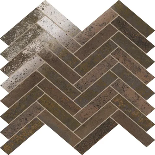 Stellar Copper Herringbone 0.85X3.85 Matte Porcelain Mosaic 0