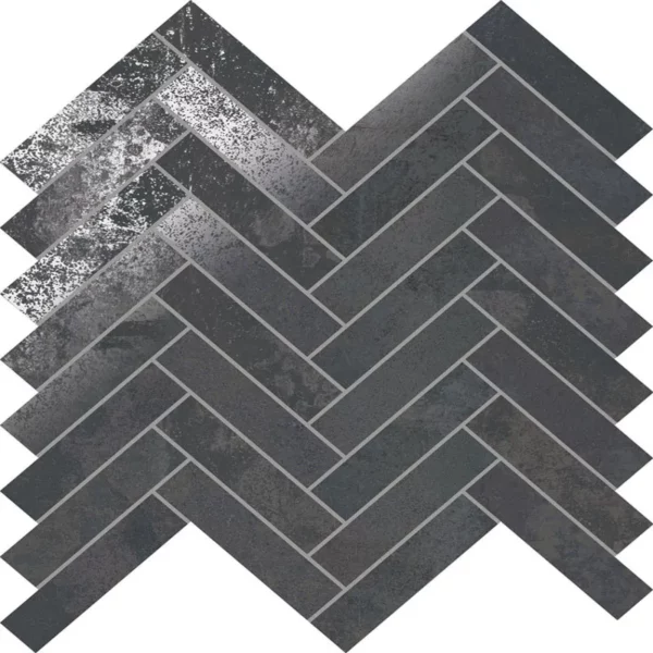 Stellar Steel Herringbone 0.85X3.85 Matte Porcelain Mosaic 1