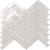 Stellar White Herringbone 0.85X3.85 Matte Porcelain Mosaic 1