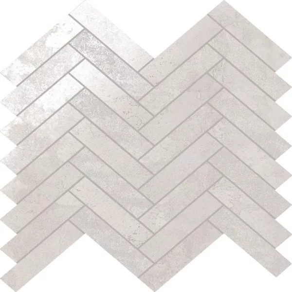 Stellar White Herringbone 0.85X3.85 Matte Porcelain Mosaic 1